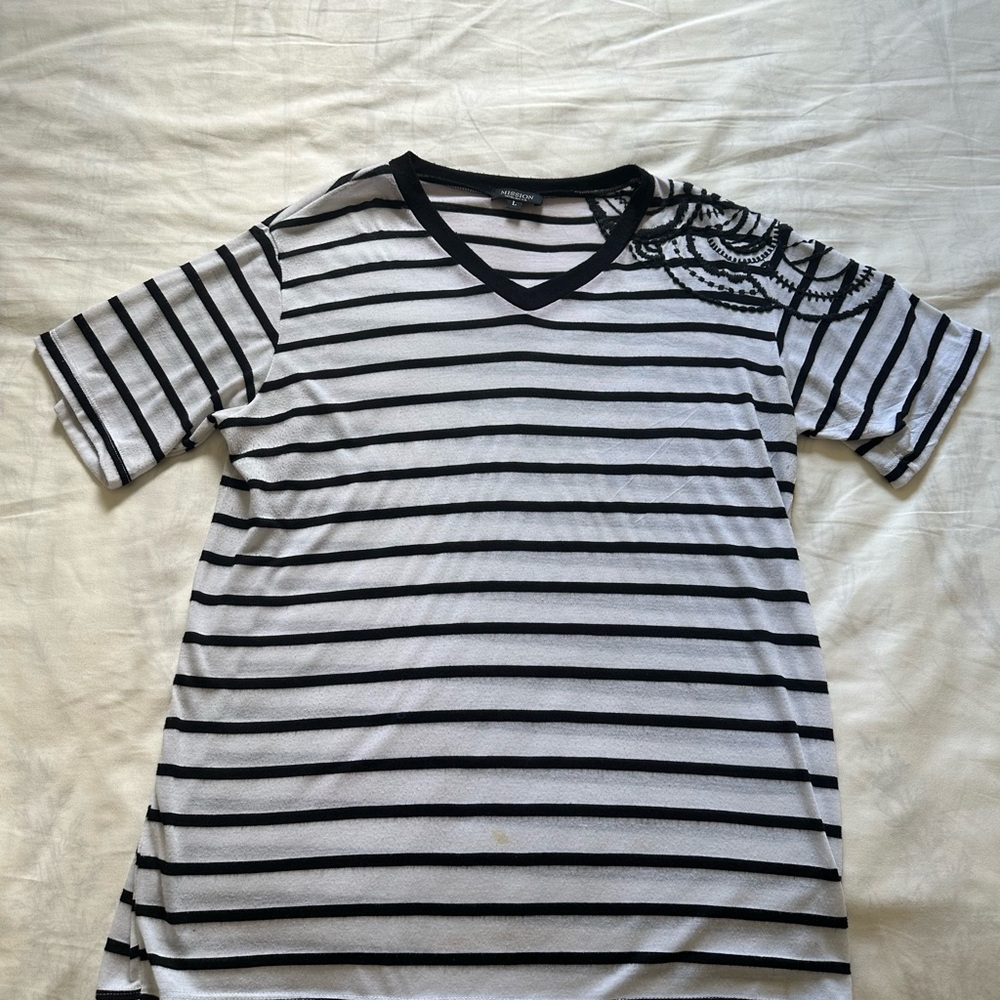 Striped V-Neck Men's Shirt